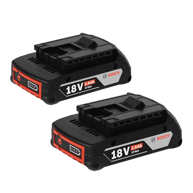 باتری لیتیومی 18 ولت 2 آمپر ساعت بوش مدل li.ion gba 18v 2.0 ah مجموعه 2 عددی